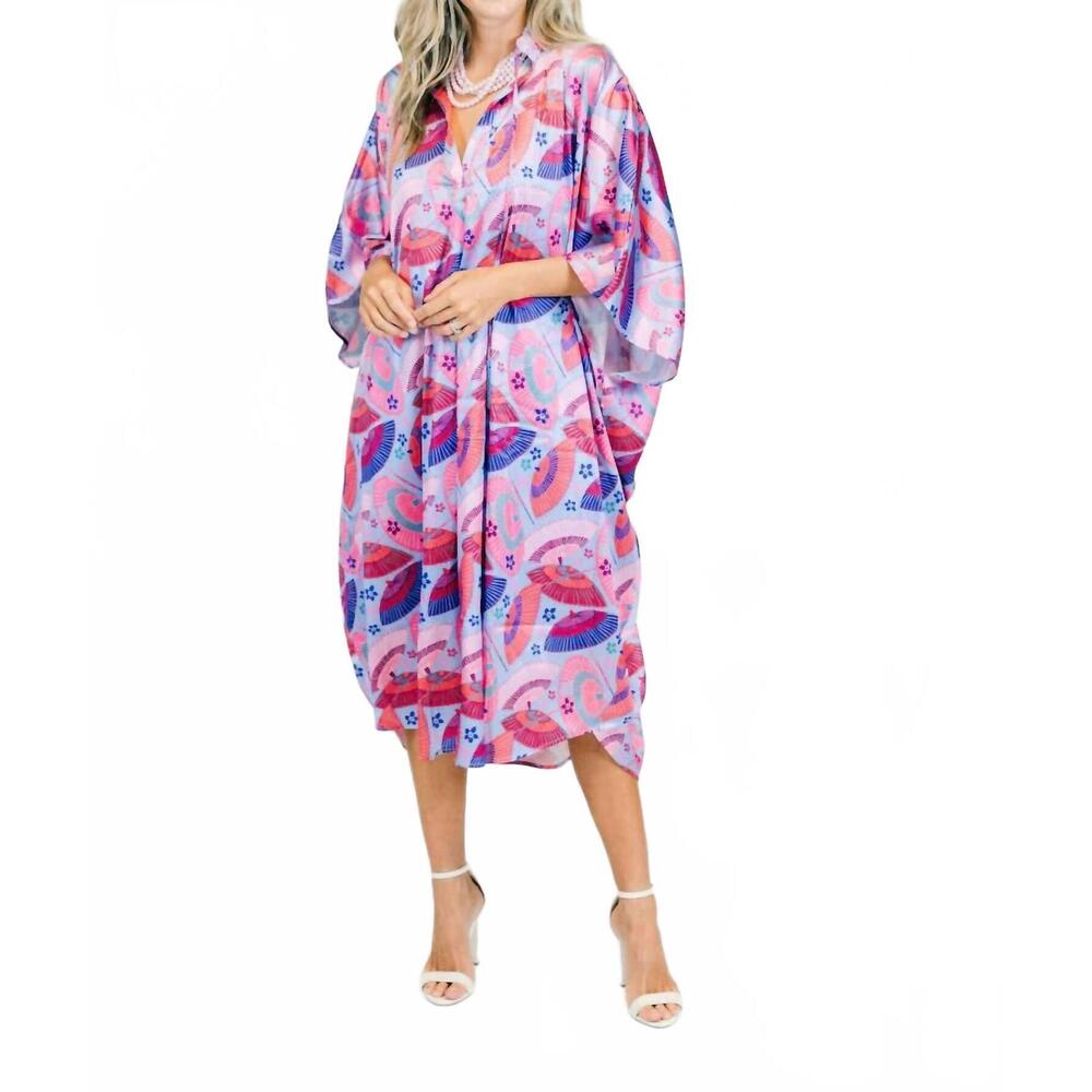 NEW SOLELIA spode caftan dress in multi